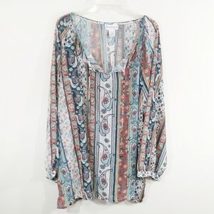 North Style paisley tunic top size 3X